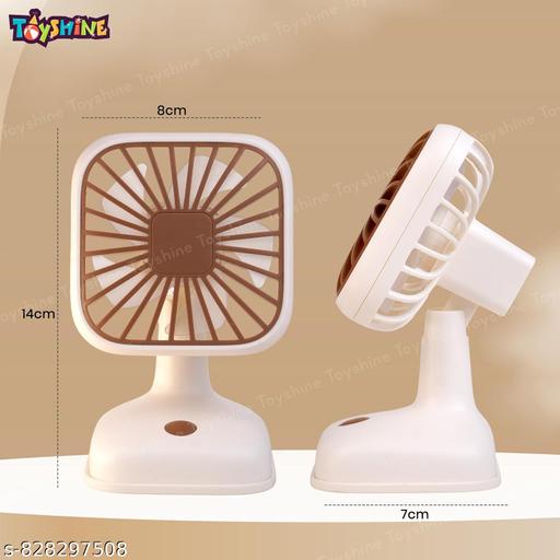Mini Portable Rechargeable Handheld Small Desk Fan with 3 speed Airflow & Height Adjustable Feature For Travel/Office/Desktop Kids Girls indoor Outdoor use, Beige