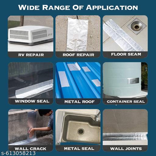 Aluminum TAPE Adhesive Foil Tape | Heavy Duty Waterproof & Heat Resistant Sealant | Reflective Insulation Tape for Roofing, Pipe Repair, HVAC Ductwork & Window Gaps(2 INCH 5 mm) - Nova Cart