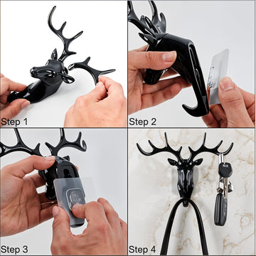 Deer Head Self Adhesive Wall Door Hook Hanger - Nova Cart
