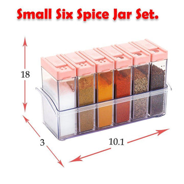 Plastic Spice Jars (6 pcs, 14x22x8cm, Multicolour) - Nova Cart