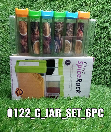 Plastic Spice Jars (6 pcs, 14x22x8cm, Multicolour) - Nova Cart