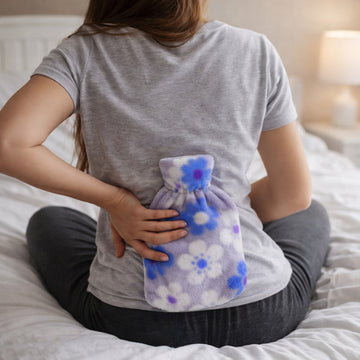 Floral Printed Soft Plush Hot Water Bag And Cover (19x12 Cm) - Nova Cart