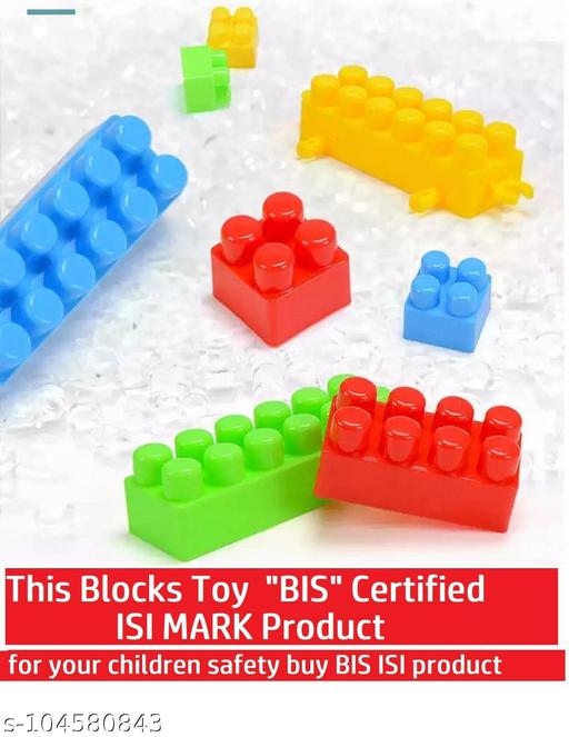 Ankirant®  45+ Pics BIS Certified ISI Mark Building Blocks (Block with Wheels  ) Pieces Bricks Blocks for Kids and Children for Game Learning Train Brick Block Puzzle Toys Girl Boy Activity Fun Games Platic Mind Education Toy Smooth Rounded Edges Boys Girls Deal Game - Nova Cart