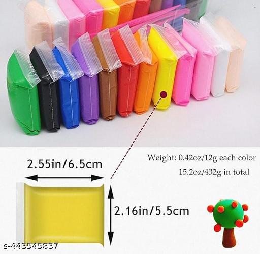 supper soft super light aiir clay 12 colour clay for kids[pack of 3] - Nova Cart