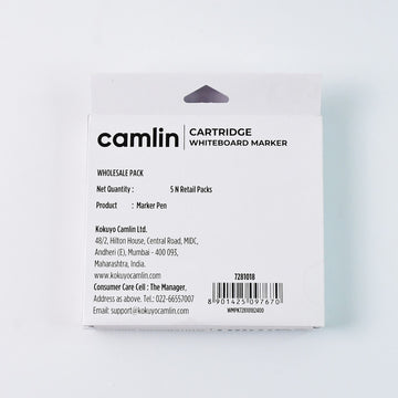 Camlin Cartridge Whiteboard Marker – Blue Refillable Long-Lasting Markers (5 Pc) - Nova Cart