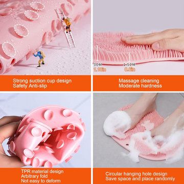 Silicone Bath Massage Cushion – Suction Cup Exfoliating Foot Scrubber & Mat - eefio