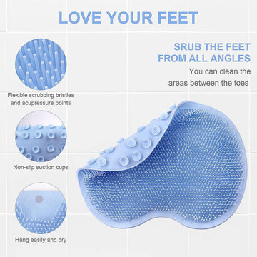 Silicone Bath Massage Cushion – Suction Cup Exfoliating Foot Scrubber & Mat - eefio