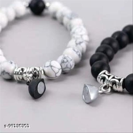 Trendy Men Multi Color Stones Couple Bracelets (Pack-2) - eefio