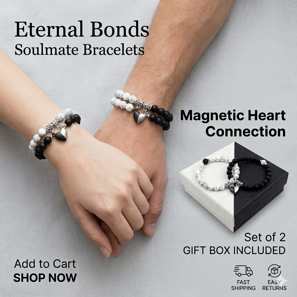 Trendy Men Multi Color Stones Couple Bracelets (Pack-2)