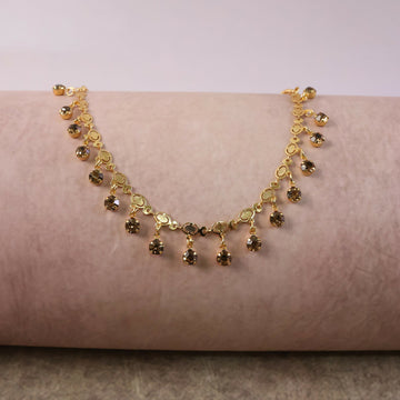 Gold Tone Beaded Drop Necklace with Elegant Fringe Design - Everinn