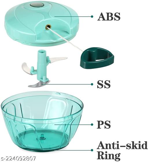 Compact Vegetable Chopper with Blades (450 ml, Green) - Fosterly Store