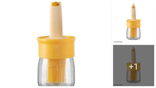 Oil Dispenser for Kitchen, 2 IN 1 Oil Dispenser Bottle with Silicone Basting Brush for Cooking Vinegar Sauce BBQ Grill Frying Baking,Air Fryer (pack of 1)