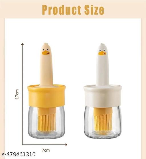 Oil Dispenser for Kitchen, 2 IN 1 Oil Dispenser Bottle with Silicone Basting Brush for Cooking Vinegar Sauce BBQ Grill Frying Baking,Air Fryer (pack of 1) - Fosterly Store
