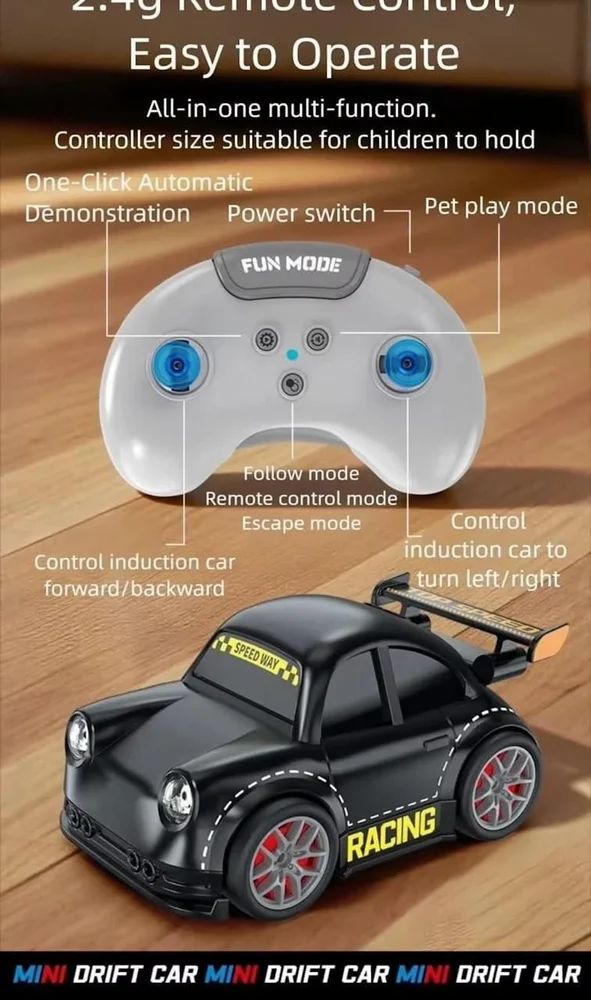 Mini Rc Intelligent Sensor Stunt Car Mini Dream Racing Car Follow Me Escape Mode Fall Resistant Car - Kibzastore