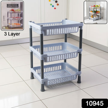 3-Layer Multipurpose Kitchen Storage Basket Rack - Kpyard 