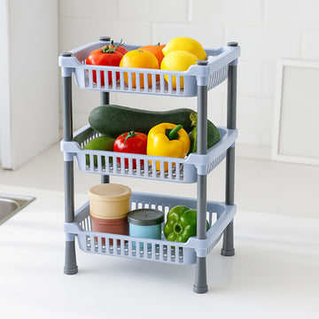3-Layer Multipurpose Kitchen Storage Basket Rack - Kpyard 