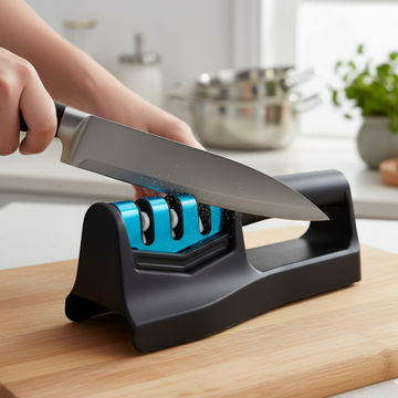 Kitchen Knife Sharpener – Handheld Chefs & Serrated (1 Pc, Chopper Not Included) - Kpyard 