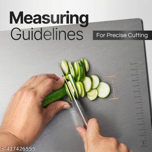 Premium Stainless Steel Chopping Board 36×32 cm | Heavy-Duty Metal Cutting Board for Kitchen | Heat-Resistant Countertop Protector | Hygienic, Rustproof, Odor-Free & Knife-Friendly - Kpyard 