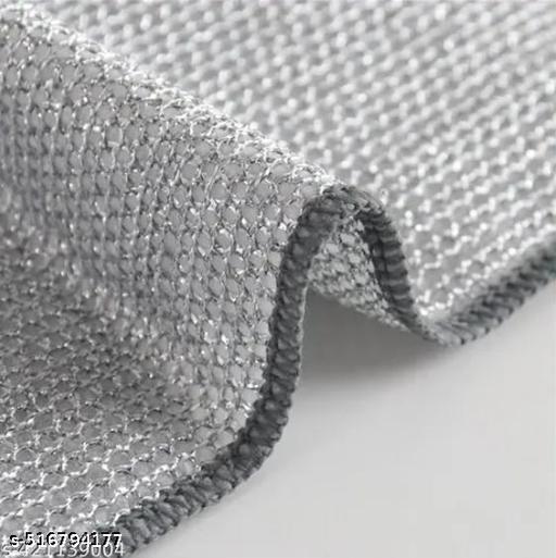 Non Scratch Dish Wash Cloth (Pack of 10), Steel Wire Dish Cloth, Wire Dishwashing Rags for Wet and Dry Stainless Steel Scrubber Non-Scratch Wire Dishcloth for Washing Dishes Sinks Counters - LASH