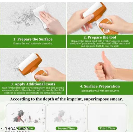 UD Instant Wall Repair Roller 500g – Multifunctional Paint Roller for Cracks, Wall Repair & DIY Renovation (Water-Based Latex Paint Tool),Wall Repair Paint Roller 500g – 2-in-1 Crack Filler & Touch Up Tool | White Latex Paint Brush for Wall Holes, Scratches, Stains, DIY Home Renovation - LimiCart