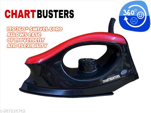 1000-Watt Dry Iron with American Heritage Non-Stick Sole Plate | Safety-Packed Electric Iron Press with Quick, Uniform Heating | 2-year Warranty (RED&BLACK) - Lumae