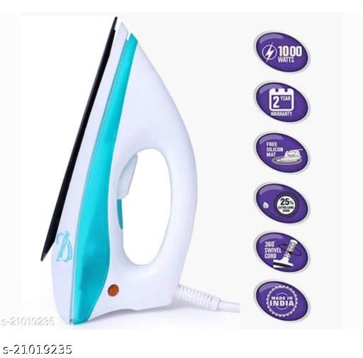 ১০০০ ওয়াটের ড্রাই আয়রন আমেরিকান হেরিটেজ নন-স্টিক সোল প্লেট সহ l নিরাপত্তা-সজ্জিত বৈদ্যুতিক আয়রন প্রেস দ্রুত, সমান তাপের সাথে l ২ বছরের প্রস্তুতকারক ওয়ারেন্টি - Lumae