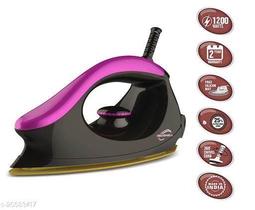 1000 Watt Dry Iron With American Heritage  Non - Stick Sole Plate l Safety - Packed Electric Iron Press with Quick , Uniform Heating l 2 Years Manufacture Warranty  - Lumae