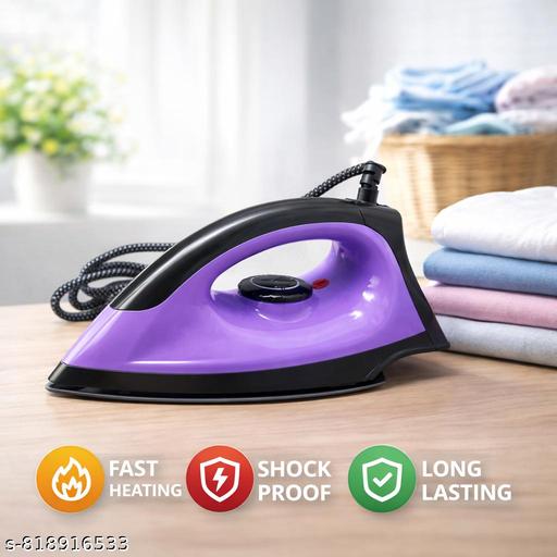 1000W Powerful Electric Dry Iron with Adjustable Temperature Control | Fast Heating Clothes Press, Durable & Lightweight Home Use Iron - Lumae