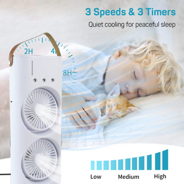 Electric Fan Desktop Double-Head Powerful Air (1 Pc / With Remote / Plug and Play) - Lumae