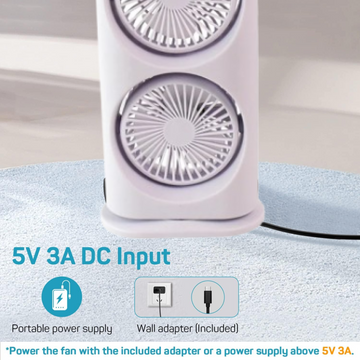 Electric Fan Desktop Double-Head Powerful Air (1 Pc / With Remote / Plug and Play) - Lumae
