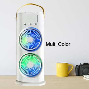 Electric Fan Desktop Double-Head Powerful Air (1 Pc / With Remote / Plug and Play) - Lumae