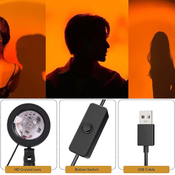 Multi Colors Sunset Lamp, Sunset Projection Lamp LED Night Lights - Lumae