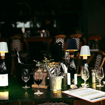 USB Rechargeable LED Bottle Lamp – 3-Color Dimmable Wireless Table Light (1 Pc) - Lumae