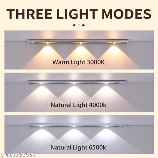 ABFASHION Under Cabinet Lights LED Motion Sensor Indoor, USB Rechargeable ,3 Light Modes Stepless Dimming Hill Light, 6500K Night Light for Closet Cabinet Kitchen Wardrobe (15.74in/40cm) - Lumae