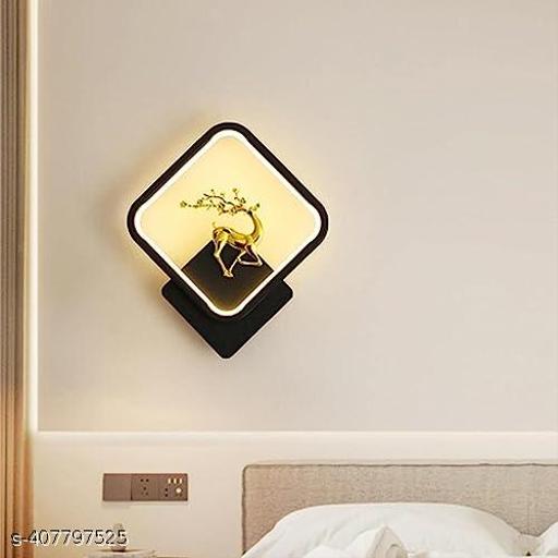 Black Body Home Decore Led Fancy Wall Light,Night Lamp,Decorative Lamp,Wall Hanging Lights for Bedroom,Living Room, Warm White(Square full Deer Bk) - Lumae