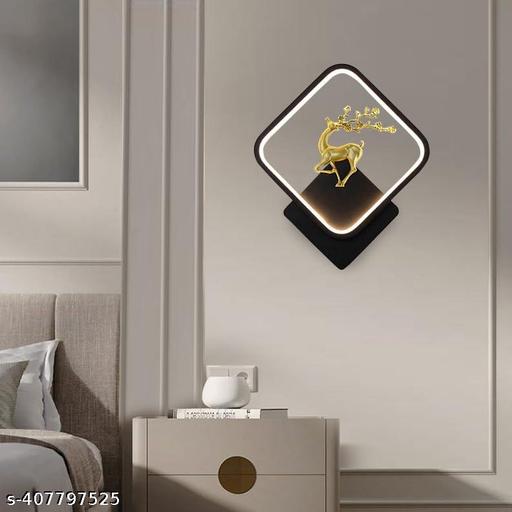 Black Body Home Decore Led Fancy Wall Light,Night Lamp,Decorative Lamp,Wall Hanging Lights for Bedroom,Living Room, Warm White(Square full Deer Bk) - Lumae