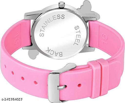 Best Butterfly Multicolor Dial Analogue Stylish Silicon Strap Analoge Girls And Woman Combo Watches BLACK-PINK - Myshopic 