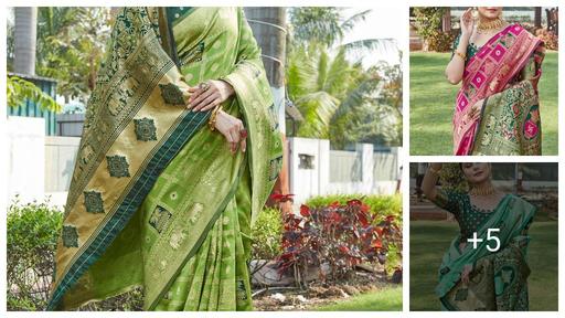 cotton silk jacquard saree with unstitched blouse