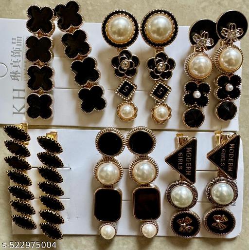  Korean Fashion Style Pearl Rhinestone Metal Hair Clips Hair Pin Stylish Hair Accessories Jewellery For Women's And Girls (Pack of 12 Pcs) - Naira Cart