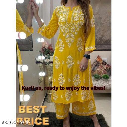 chikanakari wrok kurti and plazoo  - Naira Cart