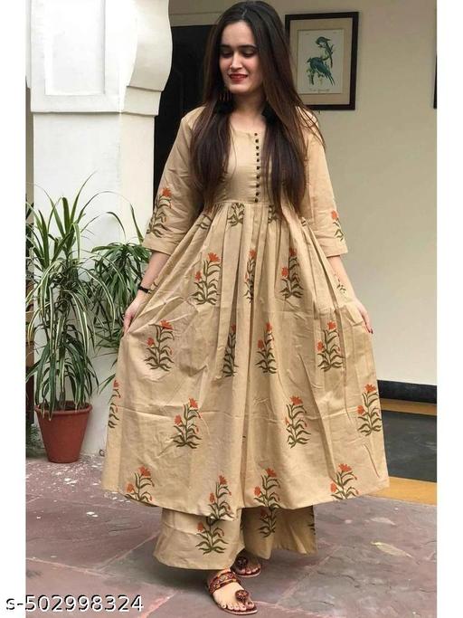 Women Cotton super Luxurious Kurta With Pallazo Set  - Naira Cart