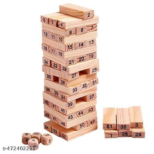 The Learning House Wooden Blocks 48 Pcs 3 Dice - Naira Cart
