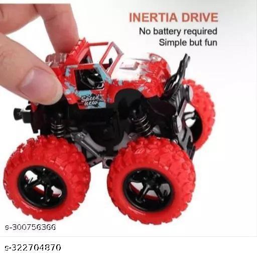 PACK OF 2 PCS Monster Truck Friction Powered Cars Toys, 360 Degree Stunt 4wd Cars Push go Truck for Toddlers Kids Gift - Naira Cart