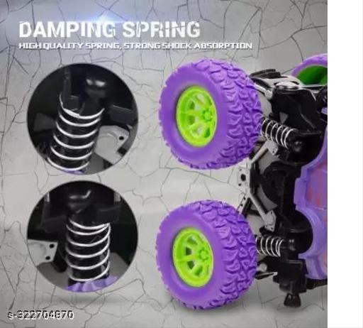 PACK OF 2 PCS Monster Truck Friction Powered Cars Toys, 360 Degree Stunt 4wd Cars Push go Truck for Toddlers Kids Gift - Naira Cart