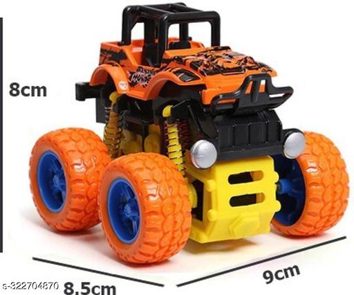 PACK OF 2 PCS Monster Truck Friction Powered Cars Toys, 360 Degree Stunt 4wd Cars Push go Truck for Toddlers Kids Gift - Naira Cart