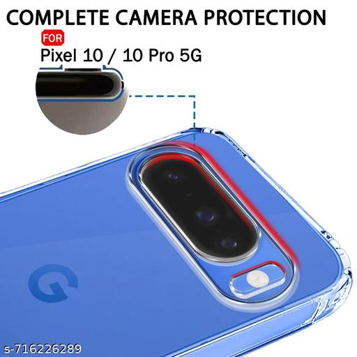 koverz Back Cover Soft Case for Google Pixel 10/10 Pro | Best Camera Protection | Inbuilt Dust Plugs & Anti-Slip Grip | Ultra Clear Slim Back Cover for Pixel 10/10 Pro (Silicone, Transparent) - NexaMob