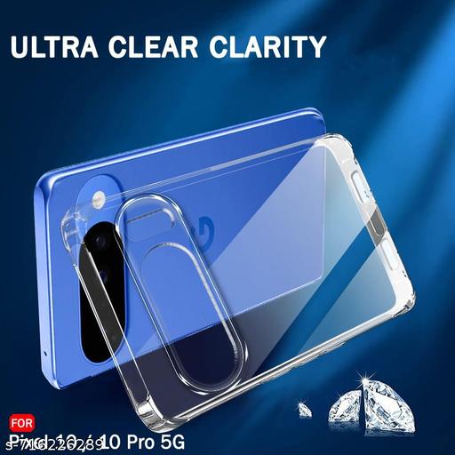 koverz Back Cover Soft Case for Google Pixel 10/10 Pro | Best Camera Protection | Inbuilt Dust Plugs & Anti-Slip Grip | Ultra Clear Slim Back Cover for Pixel 10/10 Pro (Silicone, Transparent) - NexaMob