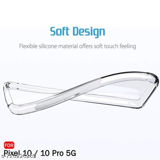 koverz Back Cover Soft Case for Google Pixel 10/10 Pro | Best Camera Protection | Inbuilt Dust Plugs & Anti-Slip Grip | Ultra Clear Slim Back Cover for Pixel 10/10 Pro (Silicone, Transparent) - NexaMob