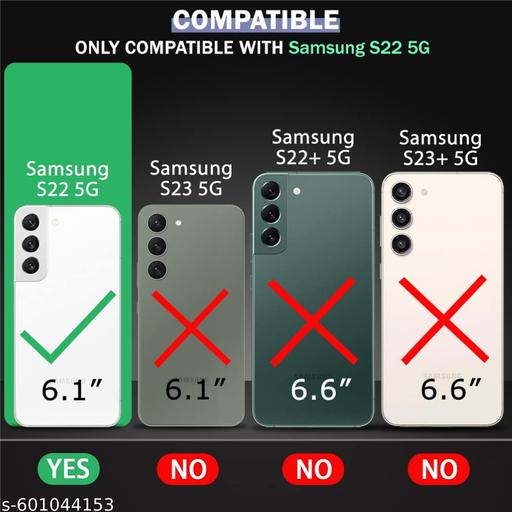 Back Case Cover for Samsung Galaxy S22 5G | Compatible for Samsung Galaxy S22 5G Back Cover | Scratch-Resistant Back Cover | Black - NexaMob