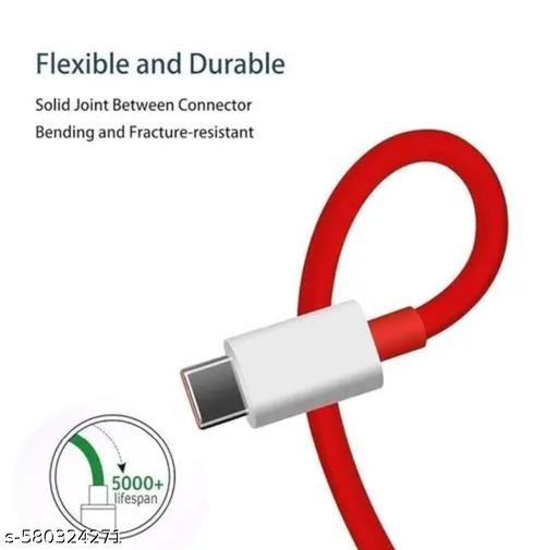 5A fast Charging Type-C Fast Charging & Data Transfer Cable, Compatible with all Smartphones & Tablet – 1 meter length - Red - Pack of 2 - NexaMob
